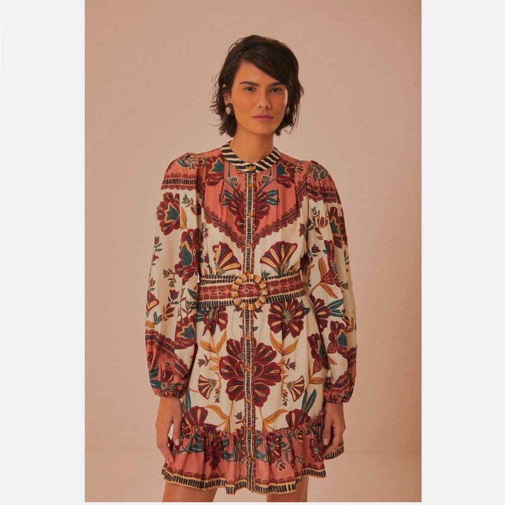 NWT FARM Rio Riad Cream Mini Dress. Size Medium. Sold out.